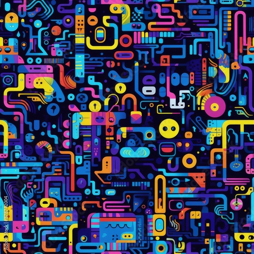A vibrant surreal seamless ...