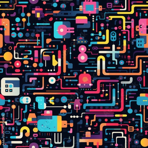 A vibrant surreal seamless ...