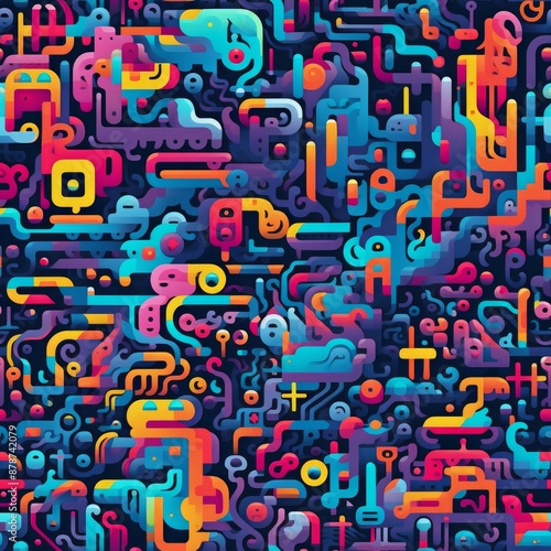 A vibrant surreal seamless ...
