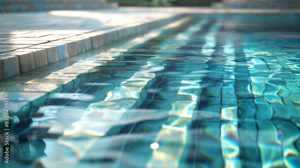 Naklejka premium Infinity pool with cascading water and breathtaking mountain views at sunset, creating a luxurious and serene atmosphere.