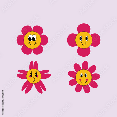 Beautiful emoji with flower