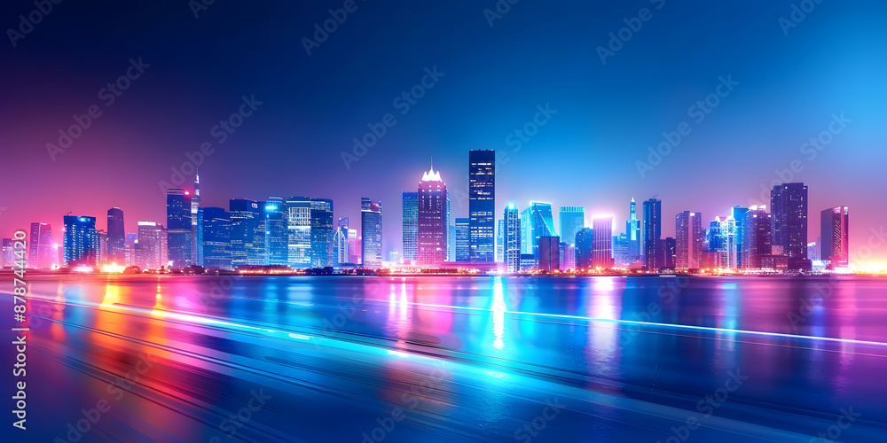 A hologram of a big city A hologram of a big city
