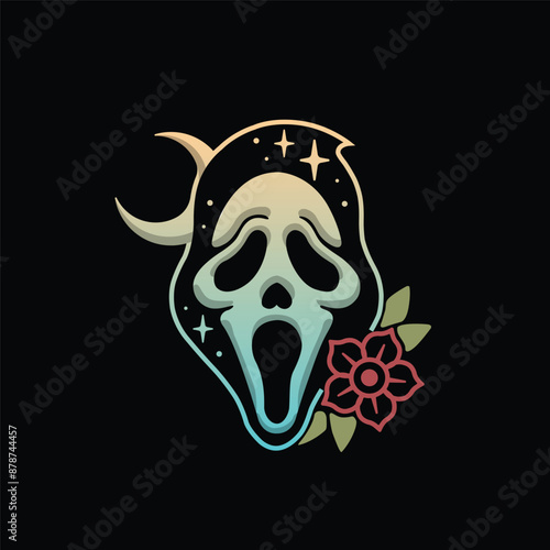 It is a screaming mask with a funny design but it still has a horror feel