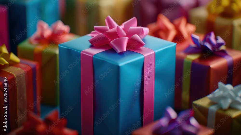 A bunch of colorful gift boxes A bunch of colorful gift boxes