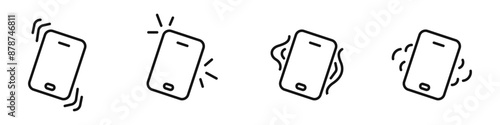 Vibrating phone icon set. Phone call vector. Smartphone on vibration mode vector. Vector illustration of smartphone.
