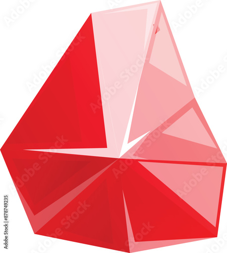 Large red crystal is sparkling with inner light