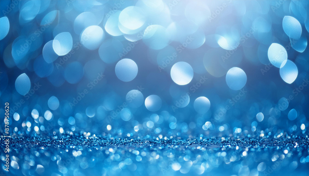 Glittery vibrant blue background with dreamy bokeh effect. Abstract festive backdrop. Glittery vibrant blue background with dreamy bokeh effect. Abstract festive backdrop.