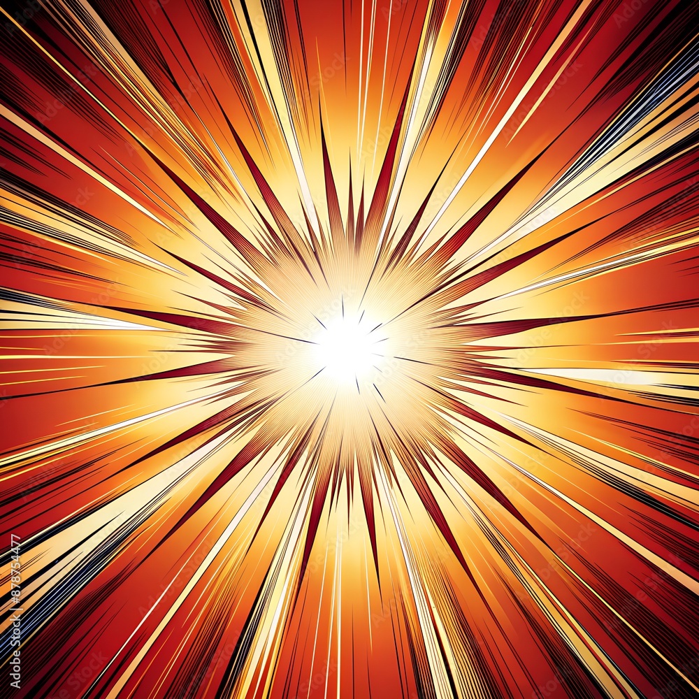 Obraz premium Background of radial lines for comic books on Manga speed frame superhero action explosion background. 