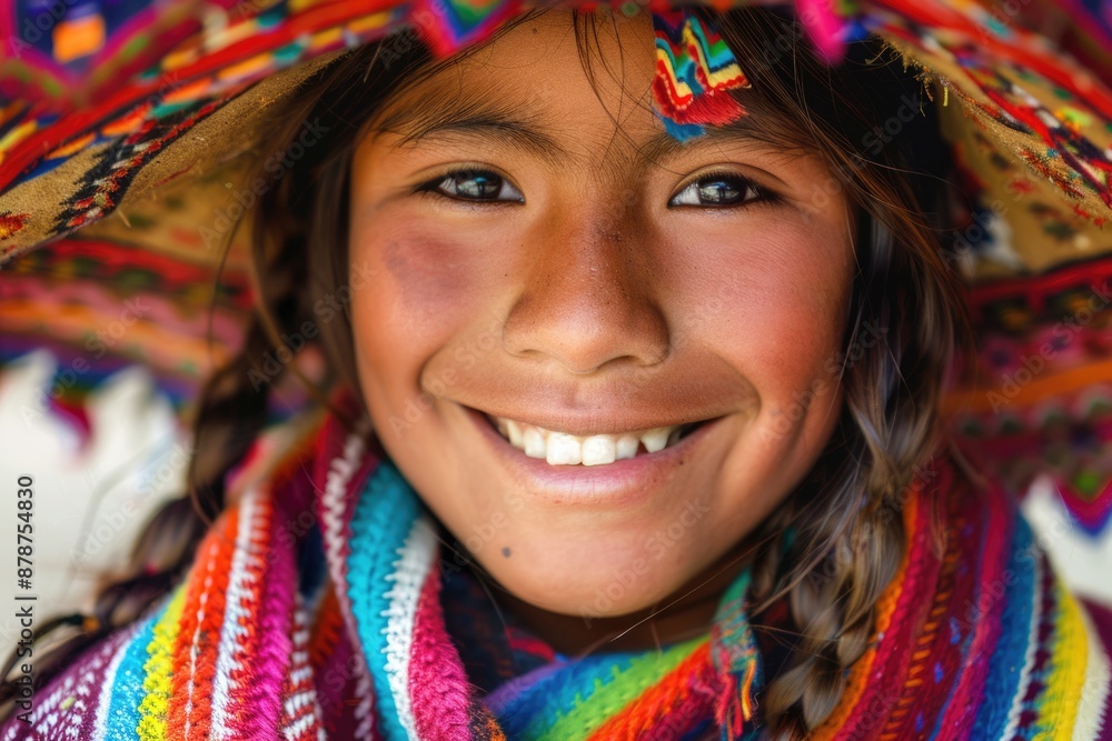 Fototapeta premium Aymara girl smiling