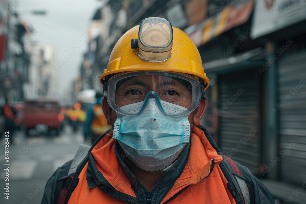 worker with helmet worker with helmet