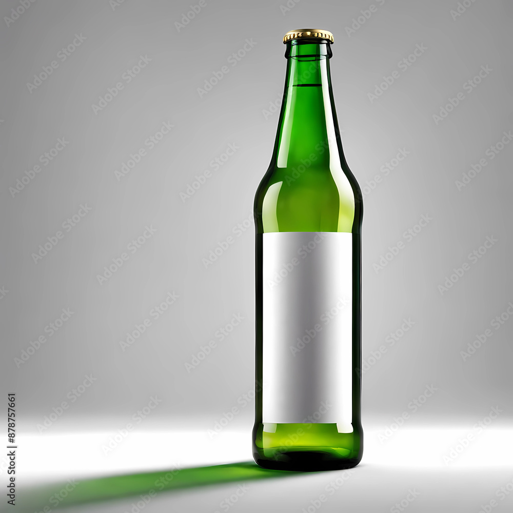 Elegant glass beer bottle without label Elegant glass beer bottle without label