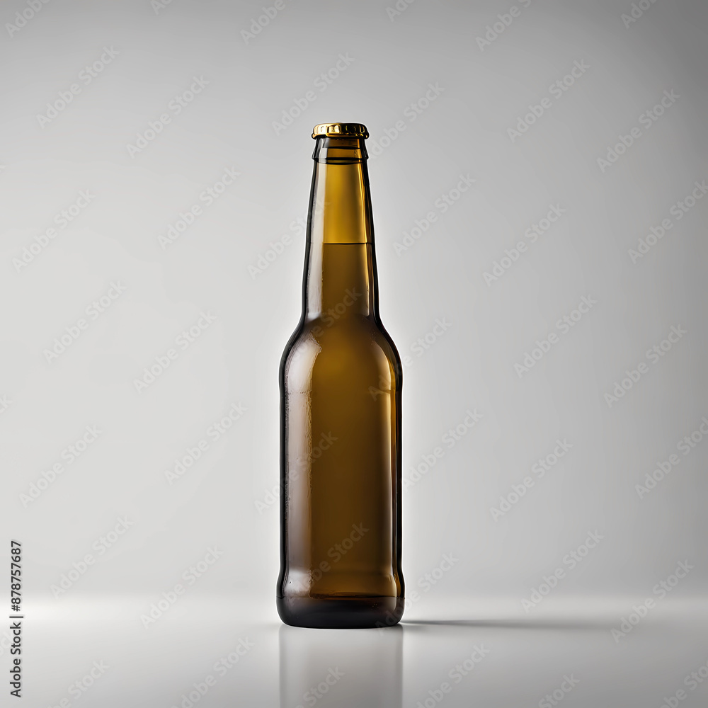 Elegant glass beer bottle without label Elegant glass beer bottle without label