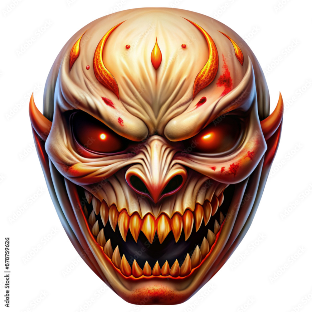 Sinister demon with sharp teeth Sinister demon with sharp teeth