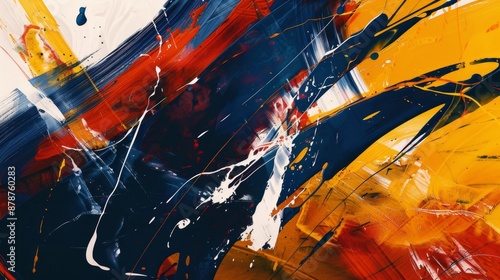 Vivid Abstract Expressionist Painting with Dynamic Strokes . International Day of Democracy