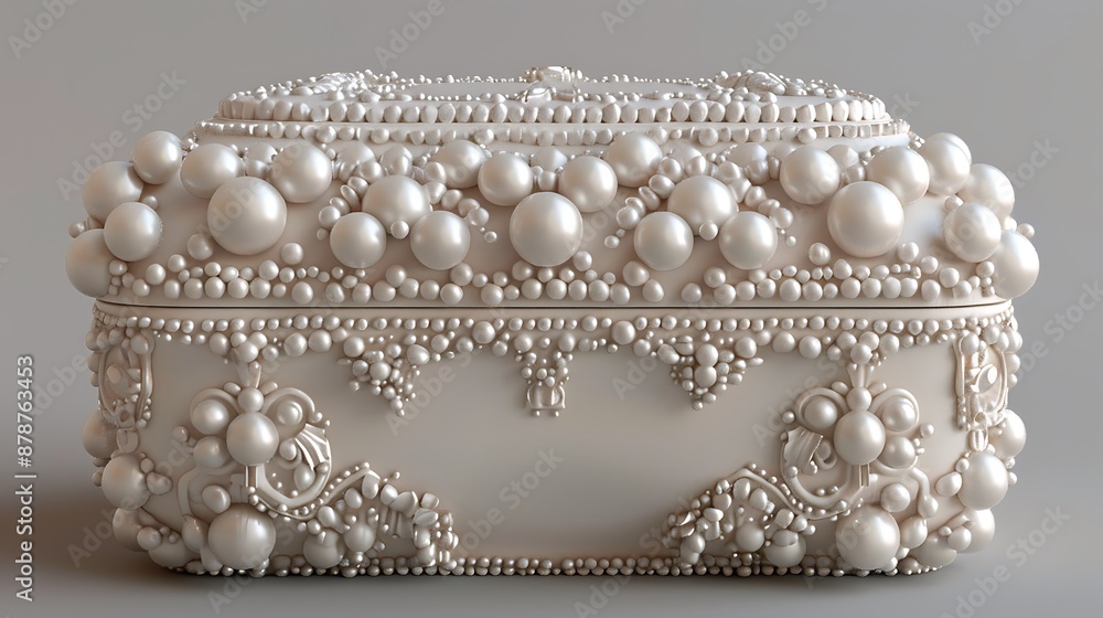 Jewellery box made of pearls very detailed and realistic shape Jewellery box made of pearls very detailed and realistic shape