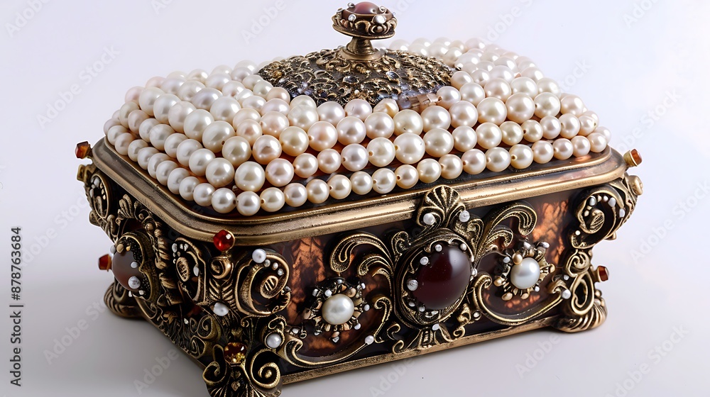 Jewellery box made of pearls very detailed and realistic shape