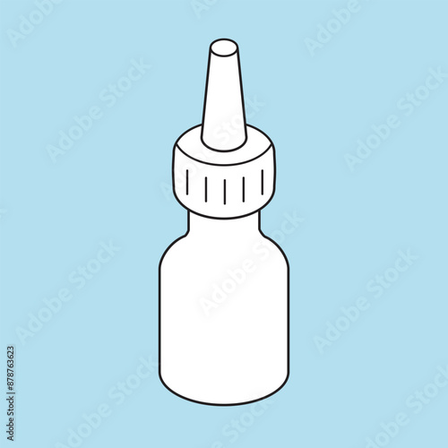 White blank eye drops bottle vector template