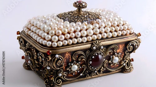 Jewellery box made of pearls very detailed and realistic shape