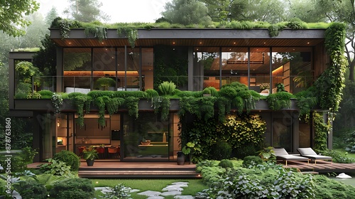 Ecofriendly design for a Residential Building in real estate emphasizing sustainable practices and environmental impact