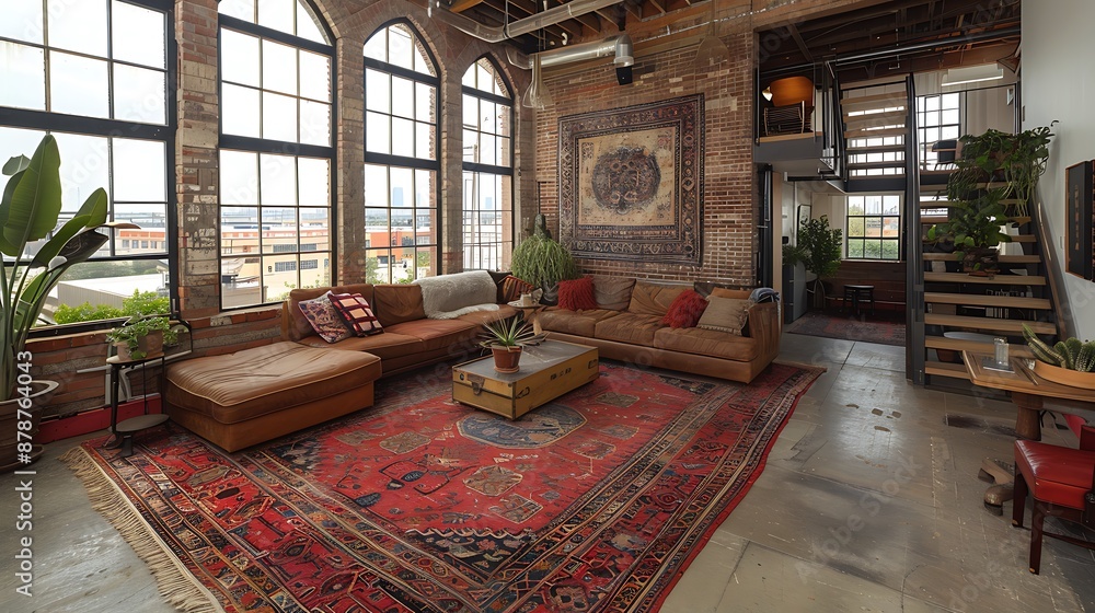 Fototapeta premium Analysis benefits of an Industrial Loft in real estate focusing on market trends and investment potential