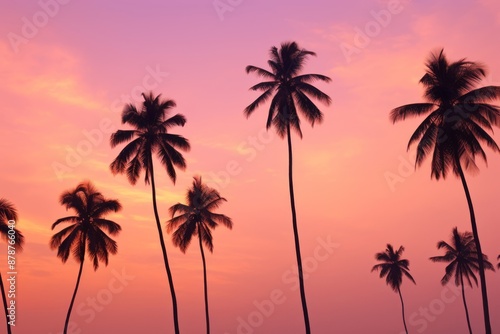 Dreamy Atmosphere Silhouetted Palm Trees in Pink Sky Landscape.jpeg