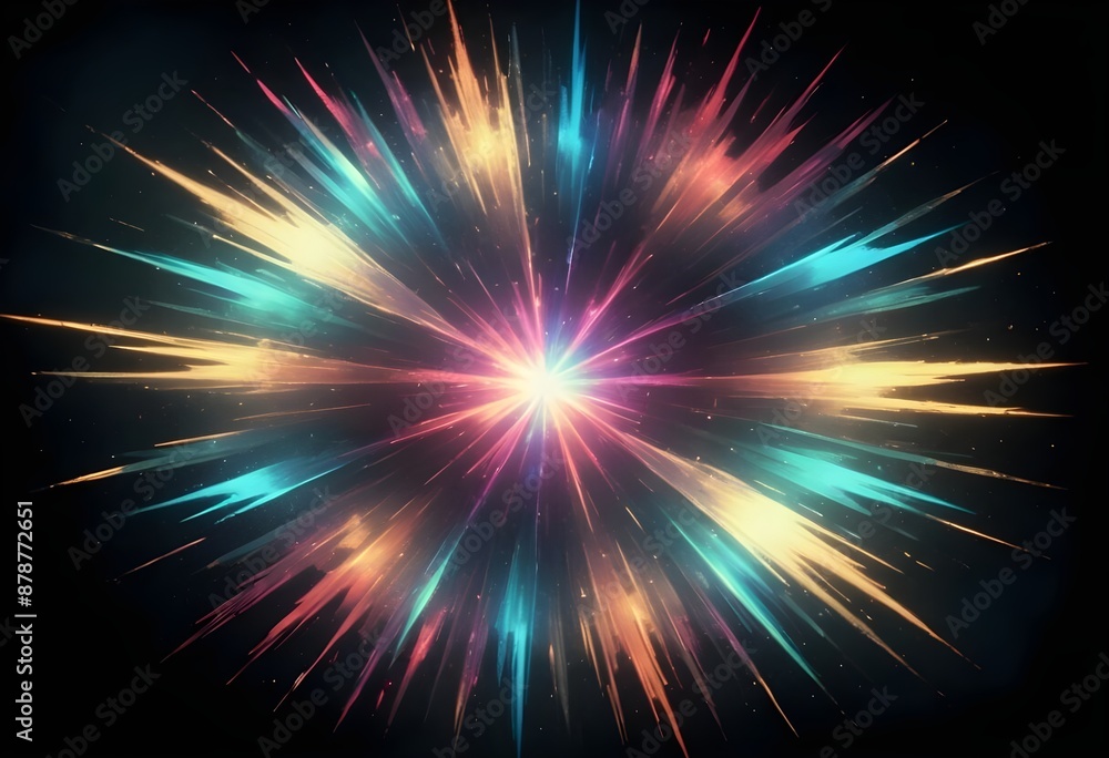 Burst flower like holographic Crystal with colorful light reflections, dark background, painting, multicolor, reflections, shiny, background, abstract, fantasy Burst flower like holographic Crystal with colorful light reflections, dark background, painting, multicolor, reflections, shiny, background, abstract, fantasy