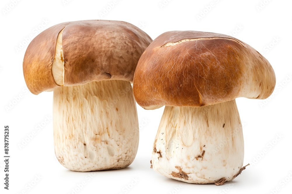 Porcini mushrooms isolated on white background Porcini mushrooms isolated on white background