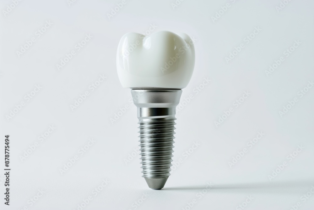 Dental implant on a white background. Dental care concept. Dental implant on a white background. Dental care concept.