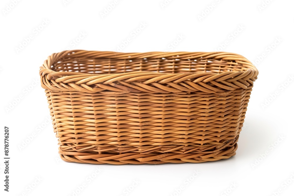 Empty wicker basket isolated on white background. Empty wicker basket isolated on white background.