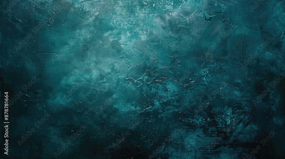 Obraz premium Textured dark turquoise backdrop with space for message and copy