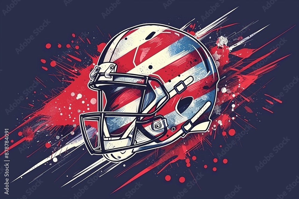 illustration of an American football helmet gear illustration of an American football helmet gear