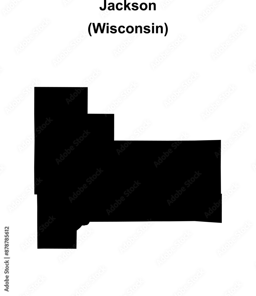 Jackson County (Wisconsin) blank outline map Jackson County (Wisconsin) blank outline map