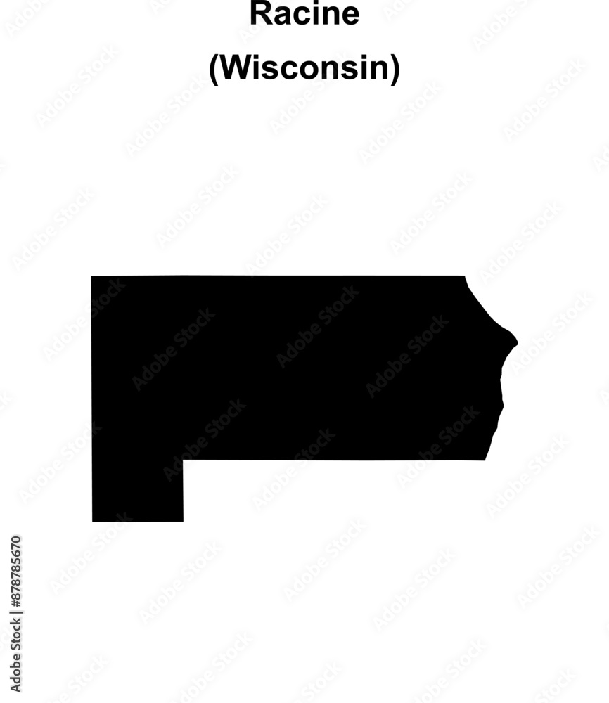 Racine County (Wisconsin) blank outline map Racine County (Wisconsin) blank outline map