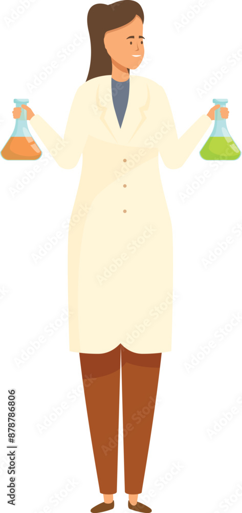 Scientist is comparing two different chemical liquids in a lab Scientist is comparing two different chemical liquids in a lab