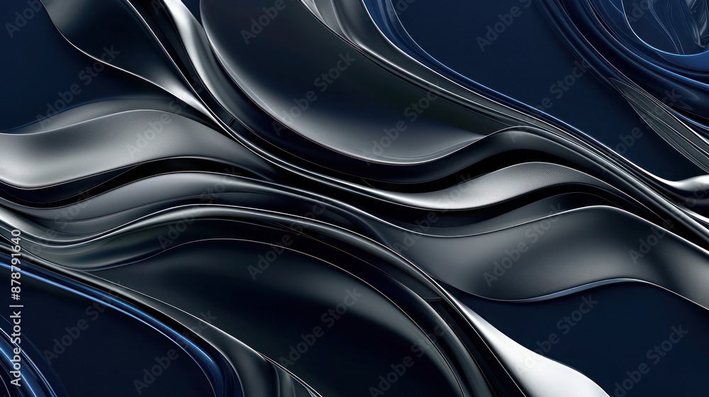 Fototapeta premium Abstract Background, a rich composition of tonal textures in deep navy and soft silver, featuring smooth transitions and intricate patterns that provide a modern and sophisticated look.
