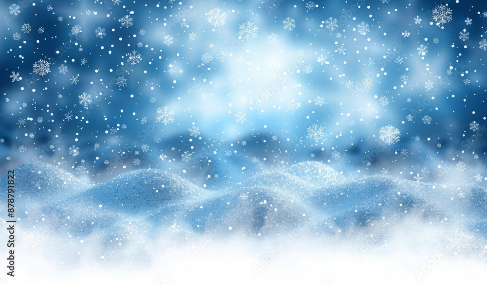 Christmas blue background with snow. Christmas blue background with snow.