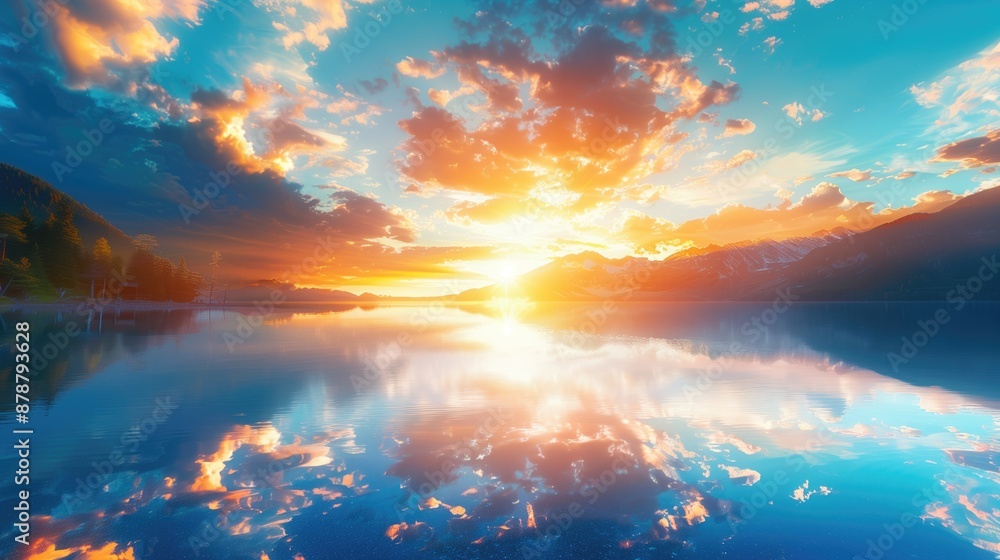 Obraz premium Free good morning scene wallpaper background photo