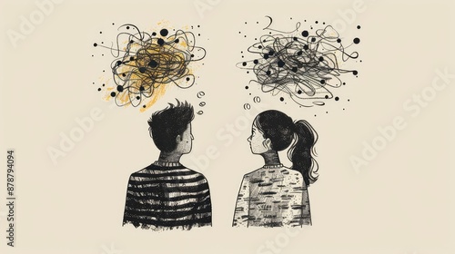 Engaging Conversation: Minimalist Doodle of Two People