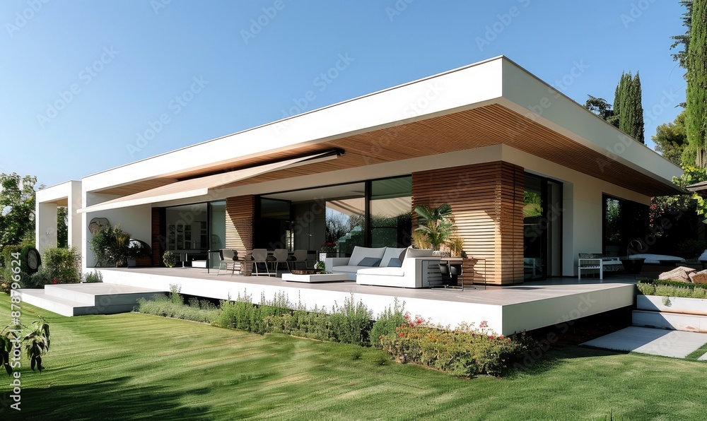 Modern One-Storey Residential House with Minimalist Architecture and Large Garden Modern One-Storey Residential House with Minimalist Architecture and Large Garden