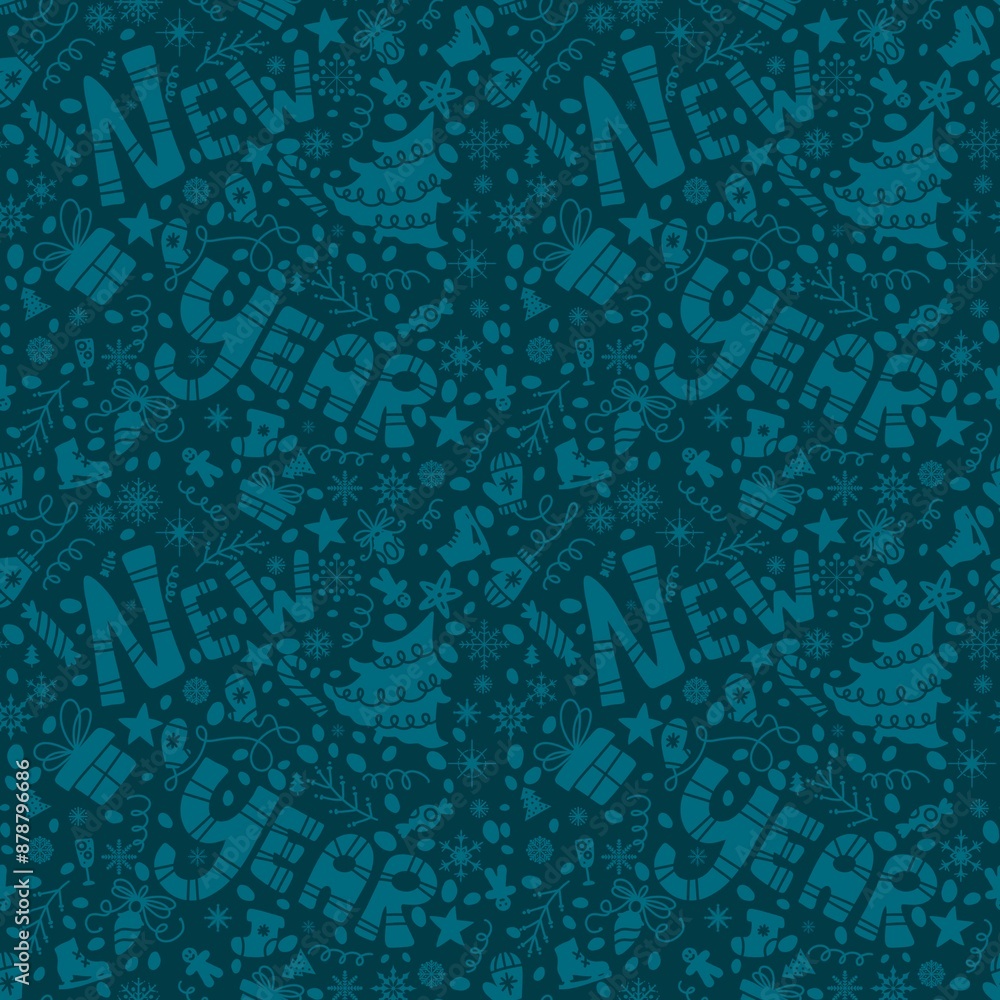 Cartoon Christmas doodle scribble seamless new year pattern for wrapping paper Cartoon Christmas doodle scribble seamless new year pattern for wrapping paper