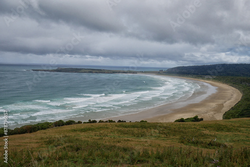 waves on the beach as a storm approaches 