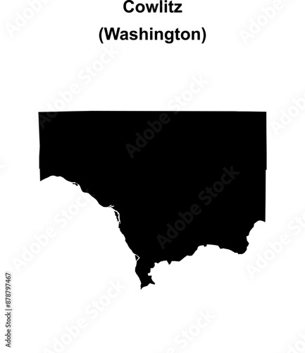Cowlitz County (Washington) blank outline map
