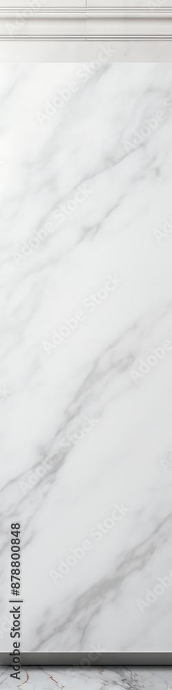 Fototapeta premium White marble wall and floor, minimalistic design, clean and elegant, perfect for showcasing products and creating a luxurious aesthetic. 