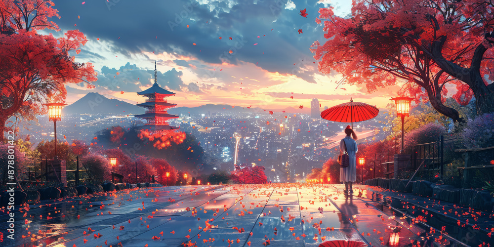 梅雨の晴れ間に咲く紫陽花と太陽と青空と雲 梅雨の晴れ間に咲く紫陽花と太陽と青空と雲