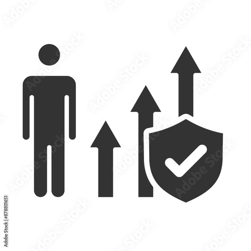 business insurance icon. growth graph icon for apps and websites