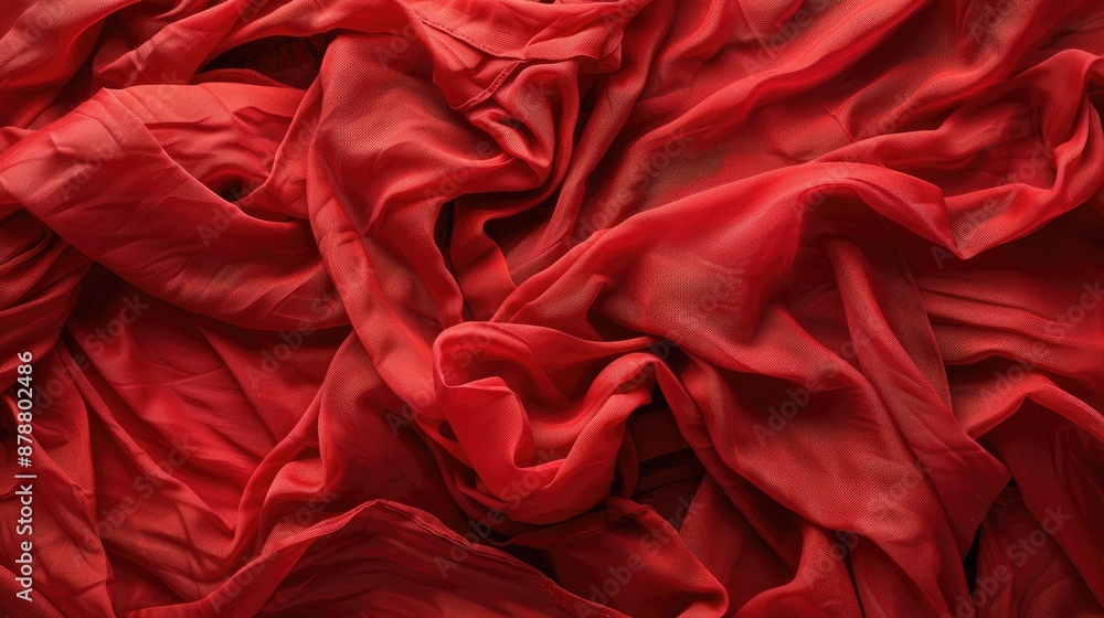 Obraz premium Red fabric clothes with no labels or tags