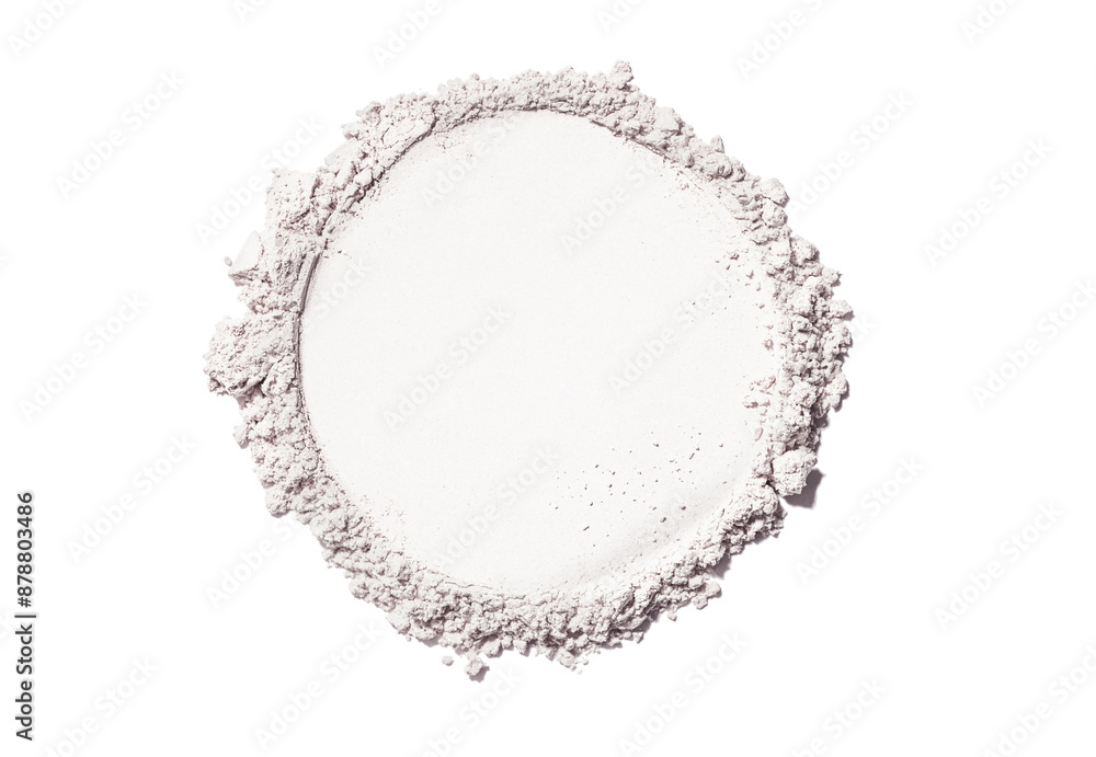 Cosmetic white powder texture swatch isolated on white Cosmetic white powder texture swatch isolated on white