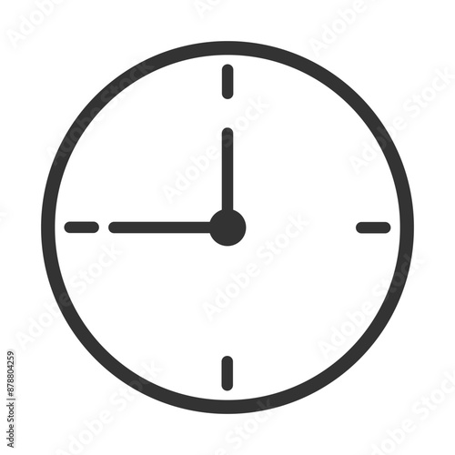 flat clock icon isolated white background for websites and apps