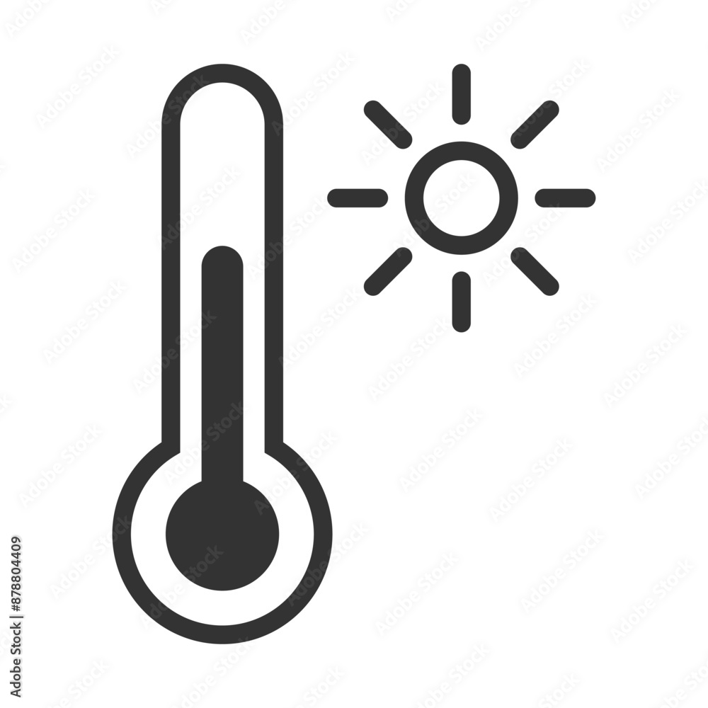 thermometer icon. temperature icon. flat heat gauge isolated white background for websites and apps.
