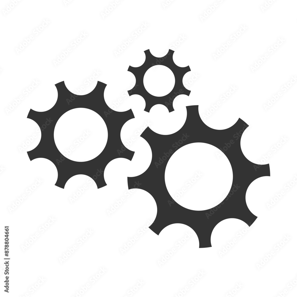 flat gear vector icon isolated white background for websites and apps.